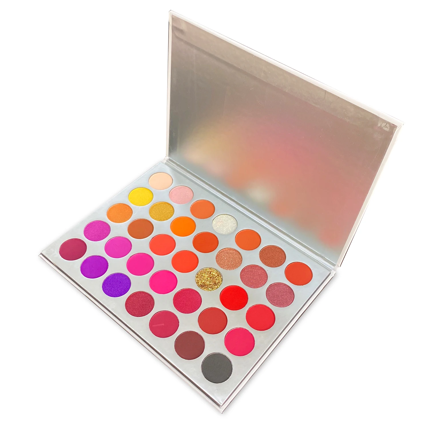 

Private Label High Pigment Silver 35 colors Eyeshadow Pressed Glitter Palette Eyeshadow Eye Shadow Common Life Makeup Powder Dry