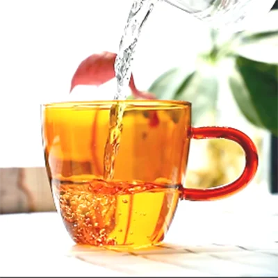 

Reusable Glass Coffee Cup high Borosilicate single wall Glass Tea Cup Glass mug, Clear,blue,amber,dark amber,teal,green,milk green