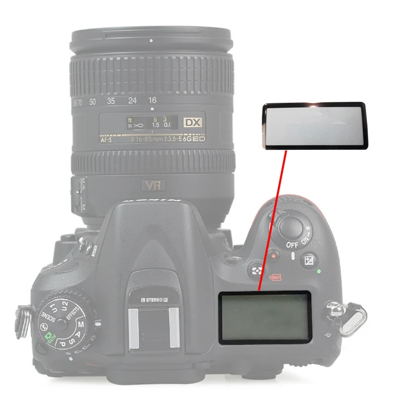

Shoulder small Externe Vitre Outer Glass screen Repair part For Nikon D80 D90 D200 D300 D600 D610 D700 D800 D7000 D7100, Transparent
