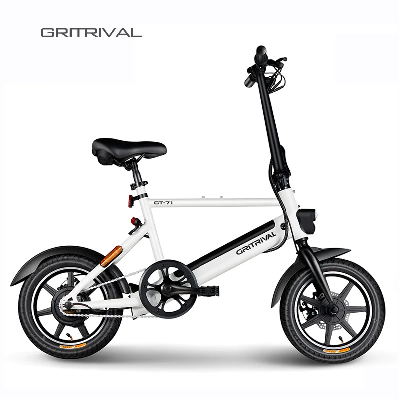 

LED light aluminum frame folding mini wheel 14" battery 36v 250W motor ebike e bikes electric bicycle with parts accessories, White,orange