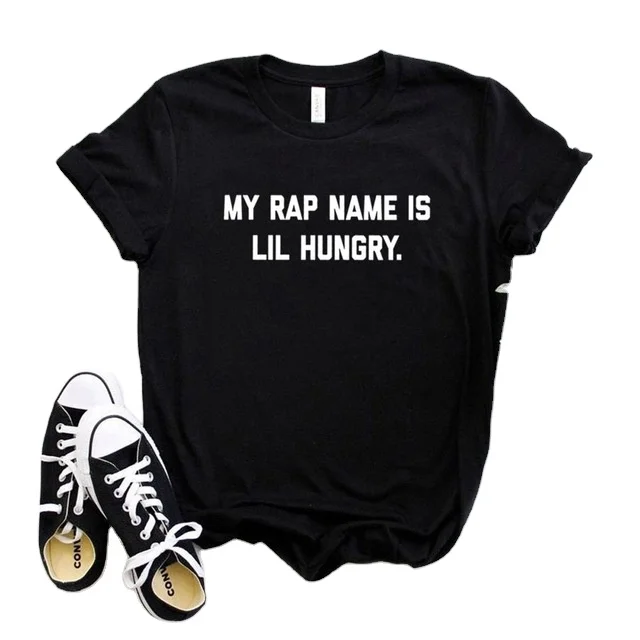

Letter print round neck slim short sleeve T-shirt
