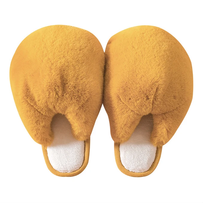 

Winter cute girl heart household thickened non-slip ladies big head plush warm slippers cotton warm casual shoes