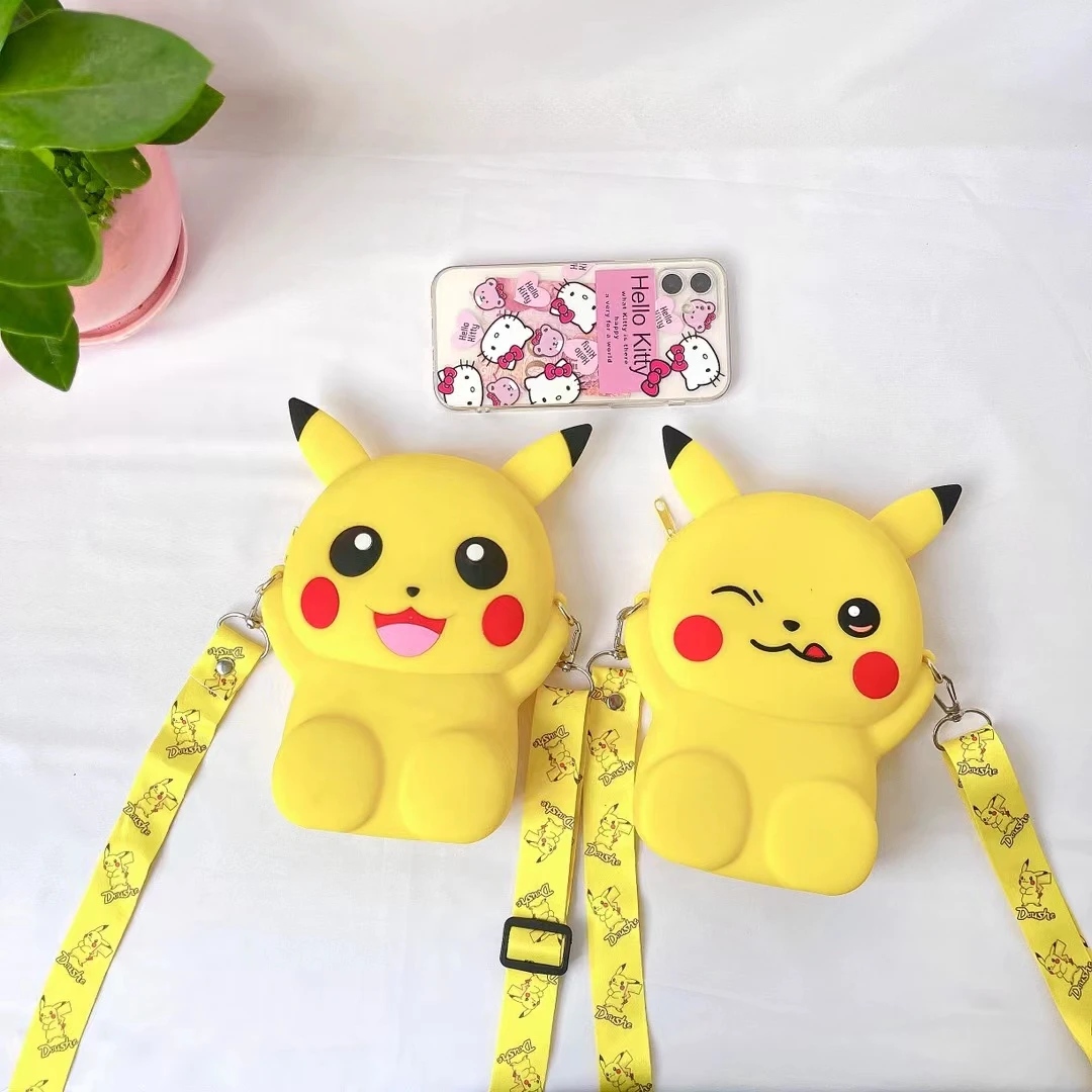 

3D Soft Silicone Cute Cartoon Crossbody Mobile Phone Bag Shoulder Storage Bag Ladies Cosmetics Purses Handbags