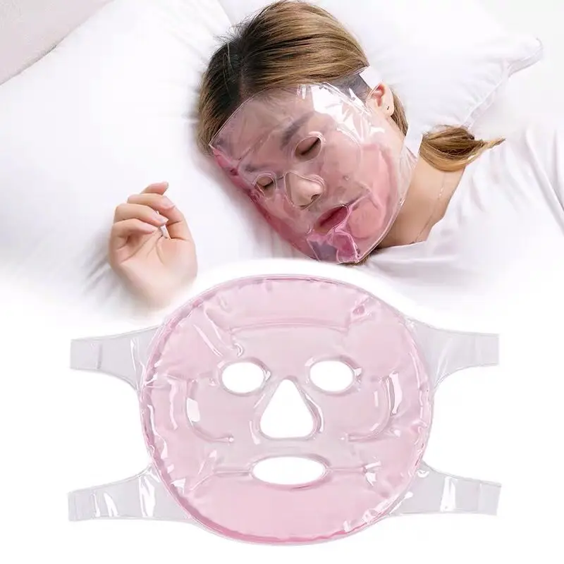 

Gel ice beads facial mask reusable gel mask for face hot cold compress skin care gel mask beauty supplies, Blue , oem color