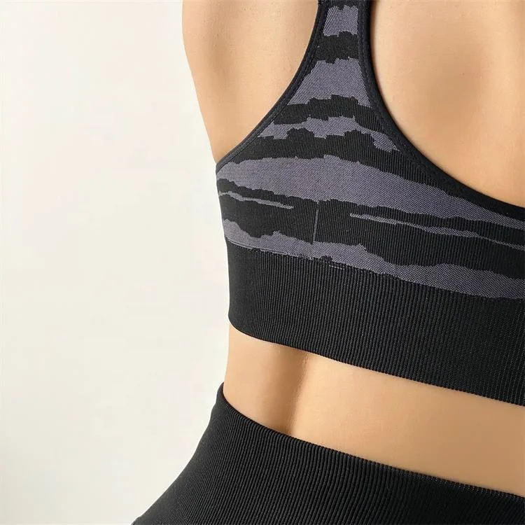 

Best sale thin straps sexy class horse pattern sports underwear women's gym beauty back bra shockproof gathering yoga vest