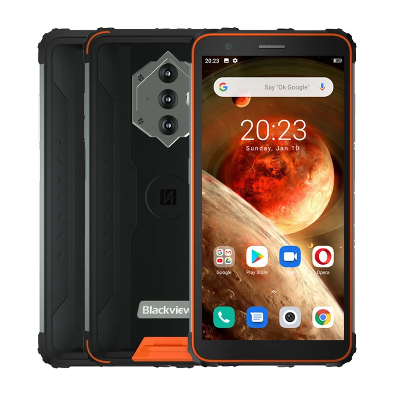 

Blackview Smart Rugged Mobile Bv9800 48Mp Camera Bv9600 Bv6000 Black View Android Phone 4G Lte Smartphone Original, Black/orange/green