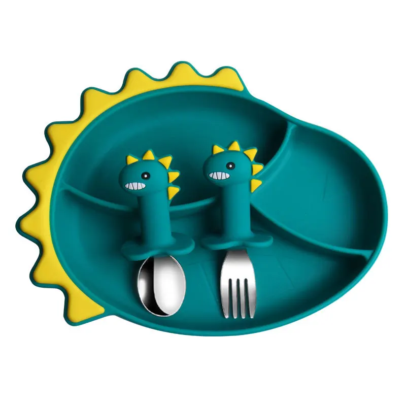 

2021 New Design Bpa Free Vajillas Navi Silicon Plate Feeding Set Tableware Strong Suction Kids Plates With Spoon Baby Dinnerware, Customized color