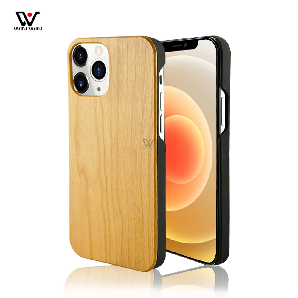 

Natural Wood PC Shockproof Phone Case Luxury Blank Sublimation Cover For iPhone 12 Pro Max 11 Pro 13, Natural wood color