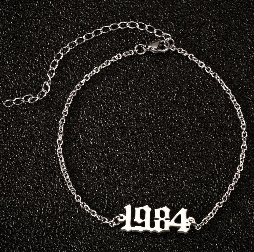 

1980-2000 custom year bracelets gold/silver stainless steel bracelets