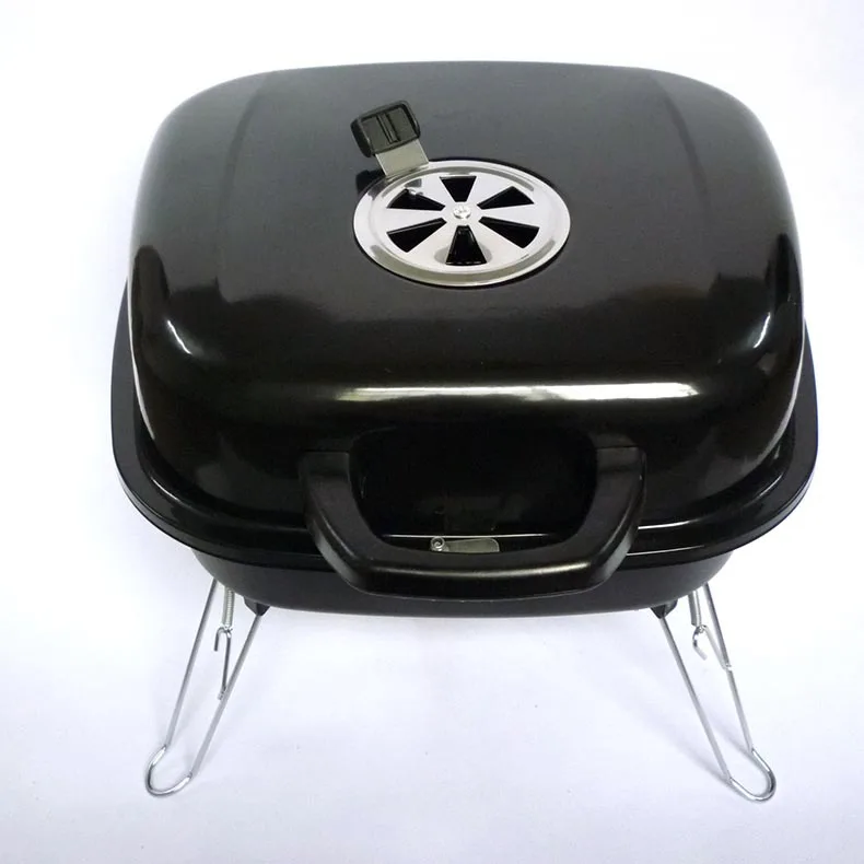 

Portable BBQ Folding Barbecue Grill outdoor folding foot burger grill, Black/customizable