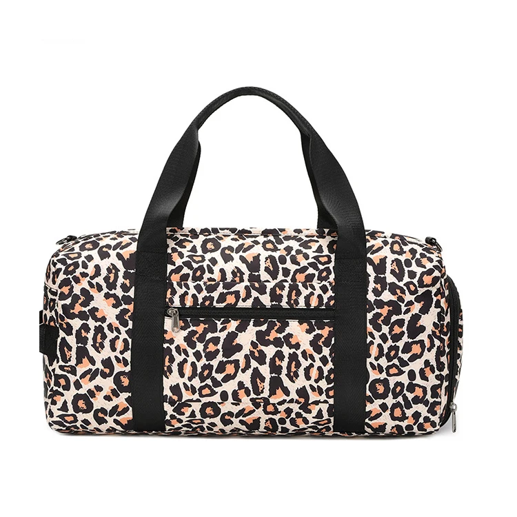 

Sports Travel Leopard Nylon Overnight Small Duffel Bag, Customized color