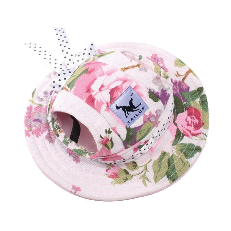 

Cross-border hot-selling new pet outdoor products mesh breathable sun hat cat and dog top hat princess hat