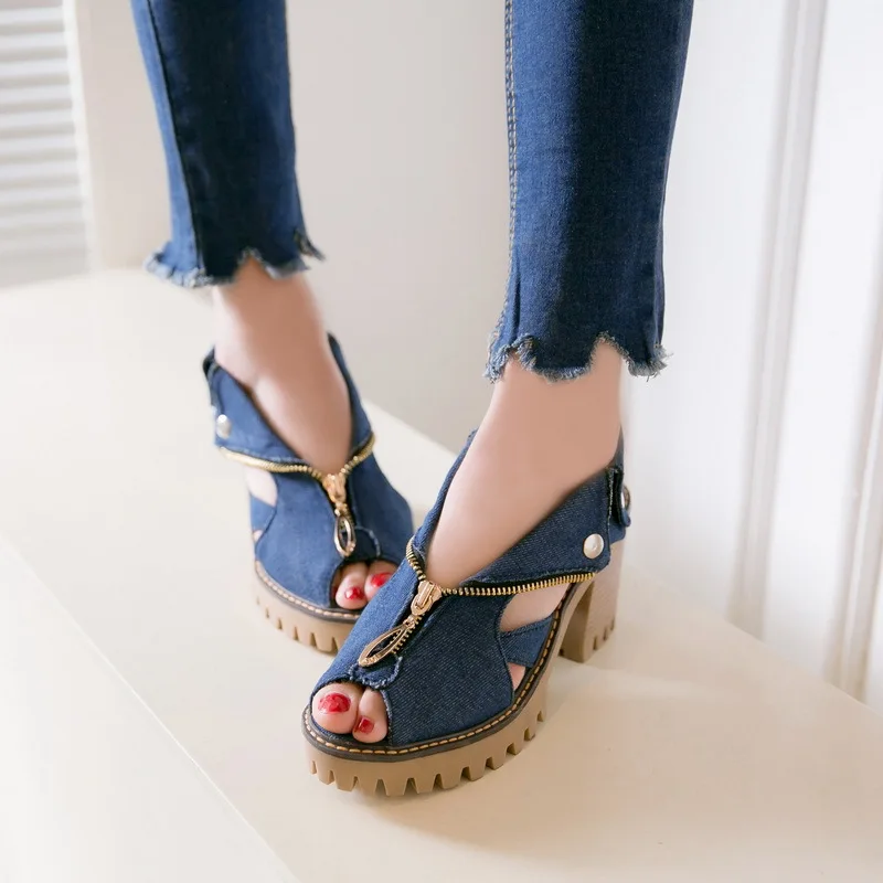 

New 2020 Stylish Summer Platform Sandals peep-toe Women Sandals Woman Pumps High Heels Fashion Female Slide-on Shoes