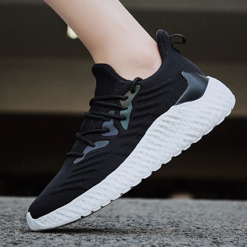 Street punk men's shoes summer breathable flying woven mesh tide shoes Korean version of a pedal lazy shoes deodorant sports can