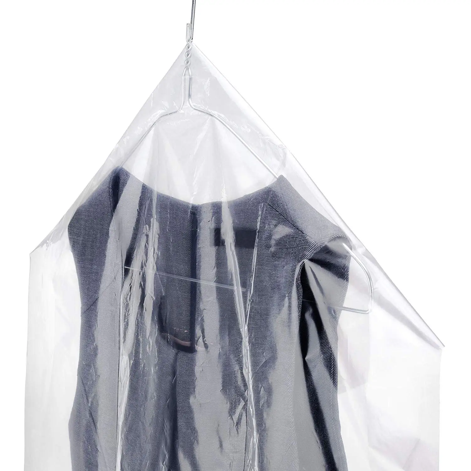 Transparent Clear Dry Cleaning Biodegradable Plastic Garment Suit