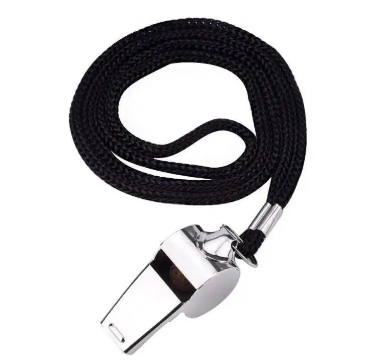 

100PCS Stainless steel metal sports whistle , Metal Referee Whistle and Lanyard Football Soccer