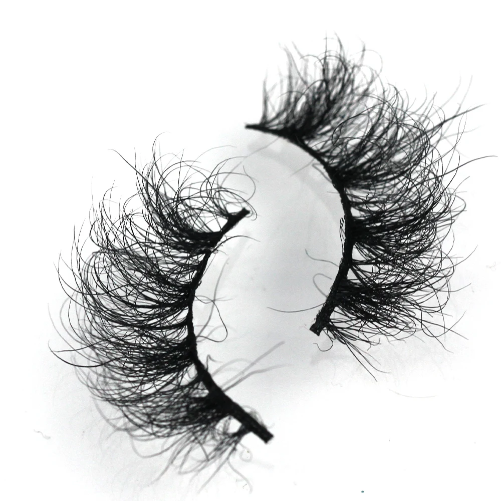 

F258 Hitomi hand made 3d 100% real mink fur strip 20mm eyelashes real fluffy custom curl lashes 3d wholesale, Natural black