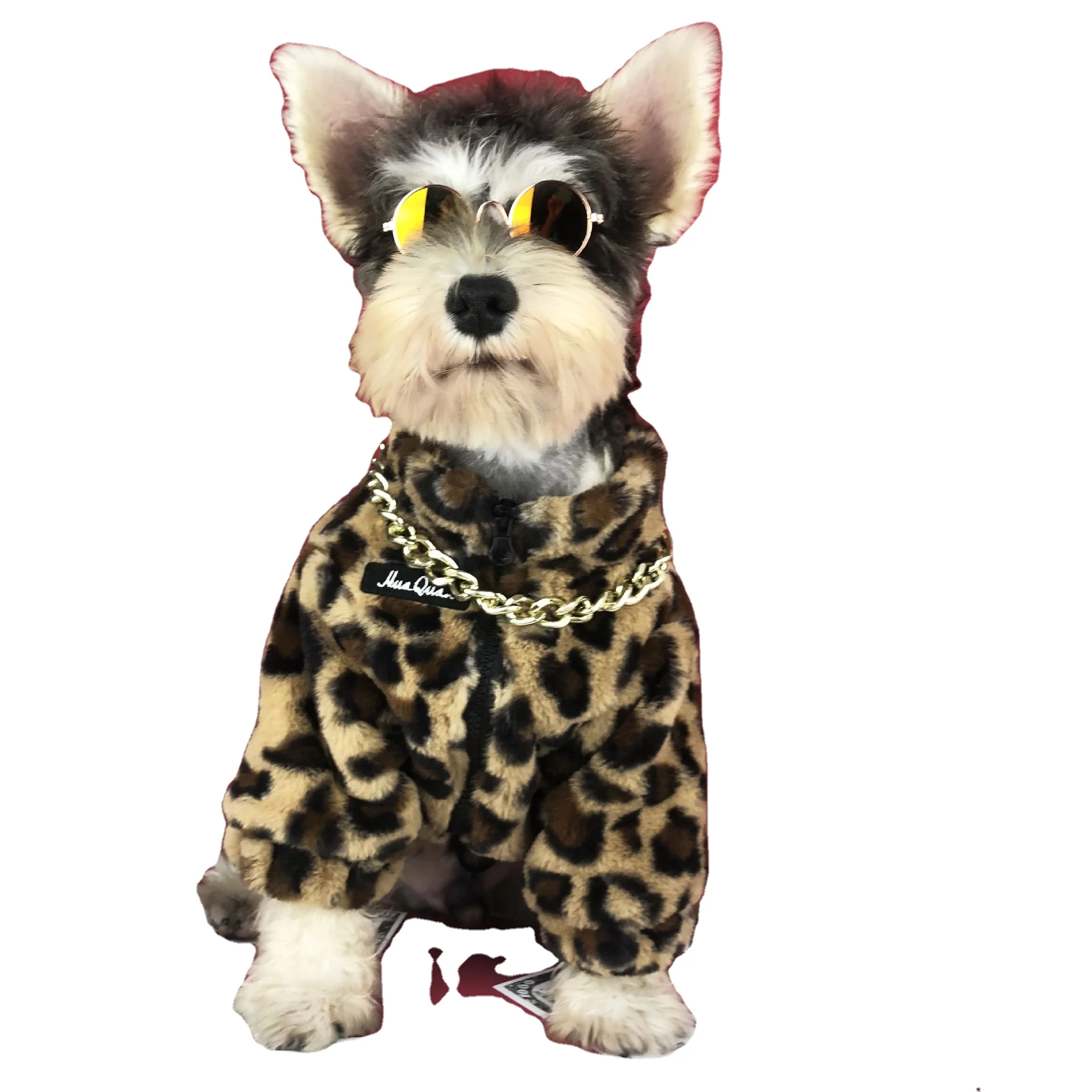 

Hot sale dog coat fur leopard pet coat Teddy Schnauzer Bomei Chihuahua pet fashion clothes