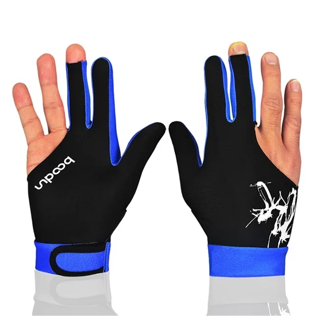 

boodun oem fashion hot-selling snooker cue billiard gloves, Blue, sky blue, rose red, dark gray, fluorescent green.