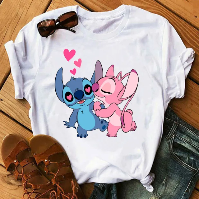 

Women's Fashion T-Shirt Cartoon Female Printed Stitch Cute Man T Shirt