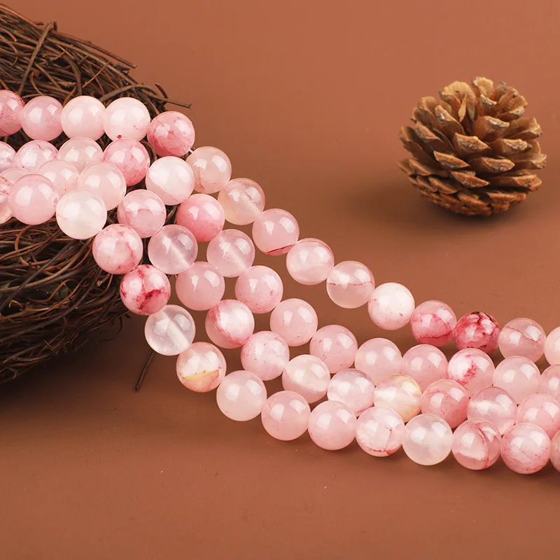 

4/6/8/10/12mm Gemstone Natural Pink Persian Jade Stone Beads Round Loose Beads For Jewelry Bracelet Necklace Ring Making