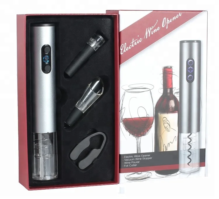 

Amazon Supported Stainless Steel Battery Operated Electric Wine Opener, Cork Screw Wine Bottle Opener, Wireless Wine Opener