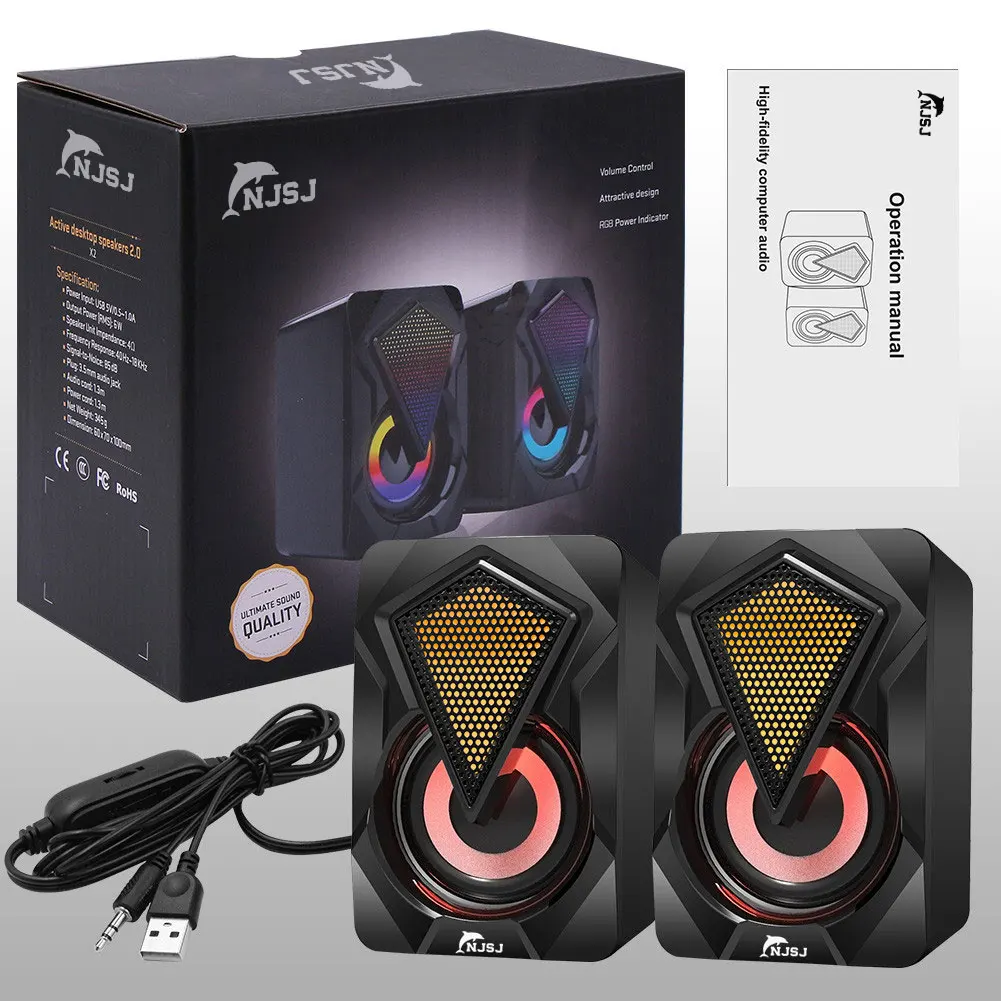 

NJSJ mini portable speaker with colorful LED light