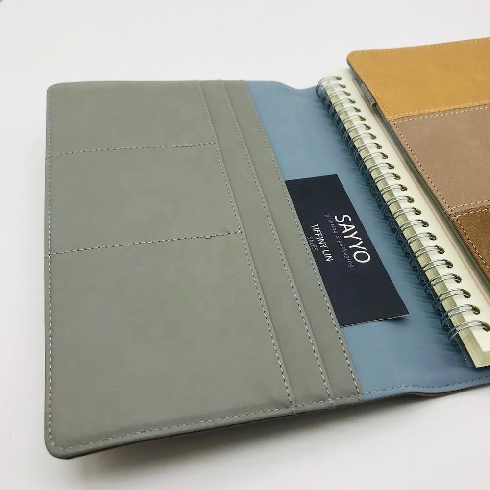 
3 folded elastic band PU leather covers travelers notebook with refillable inner diary 