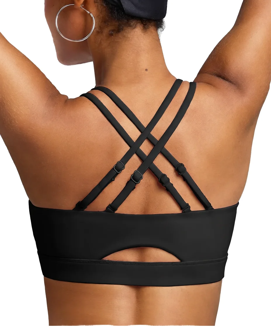 交叉肩with Light Support不Removable Bra Pads Sports Bra