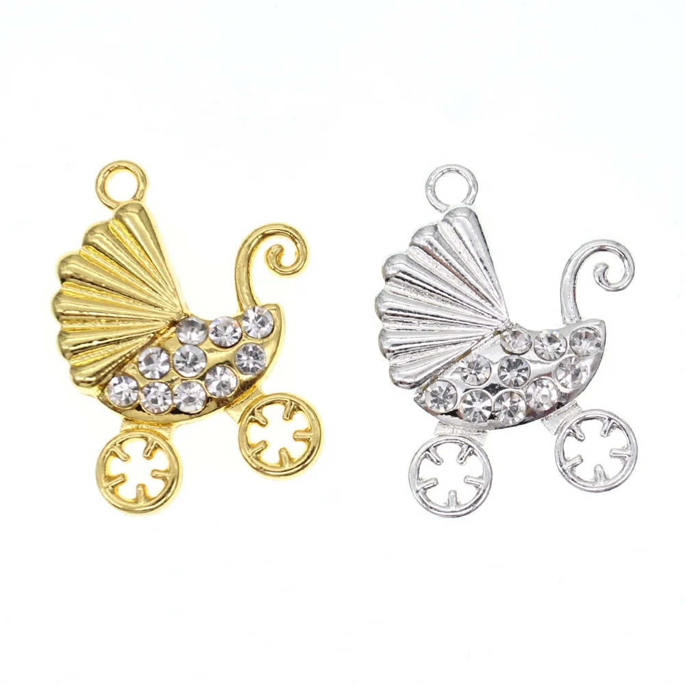 

Fashion Cute Mini Rhinestone Crystal Baby Car Carriage Shape Charms for Baby Pin, Various, as your requsts