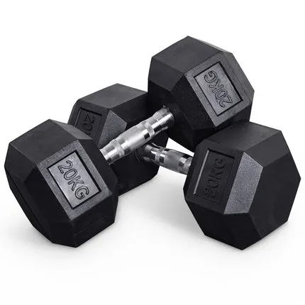 

Rubber Round Dumbbell Exercise 5KG 7.5KG 10KG Dumbbells Home Gym rubber Hex Dumbbell Set