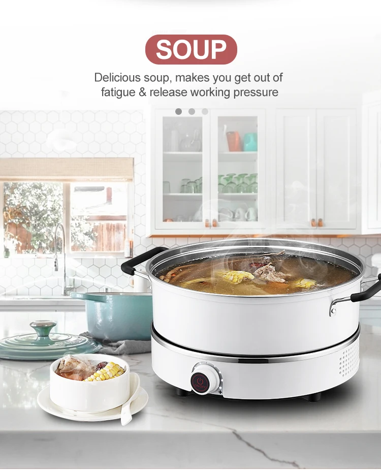 China New Design Round Hot Pot Konb Control Electric Ovens Xiaomi