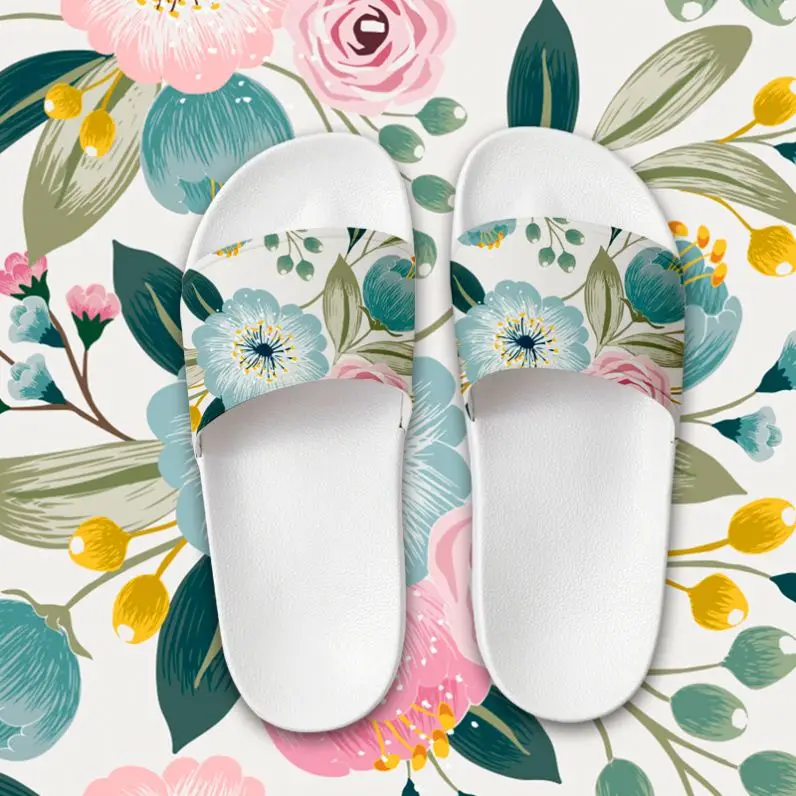

2021 New Design Printed Custom Slippers Women Slides Sandals Drop Shipping Cheap Anti Slip Unisex Slippers