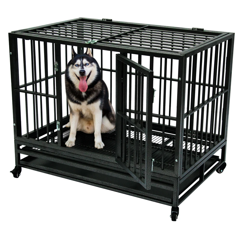 

Free Shipping Commercial Pet Stainless Steel Cages Metal Kennel Mesh Pet Dog Cage