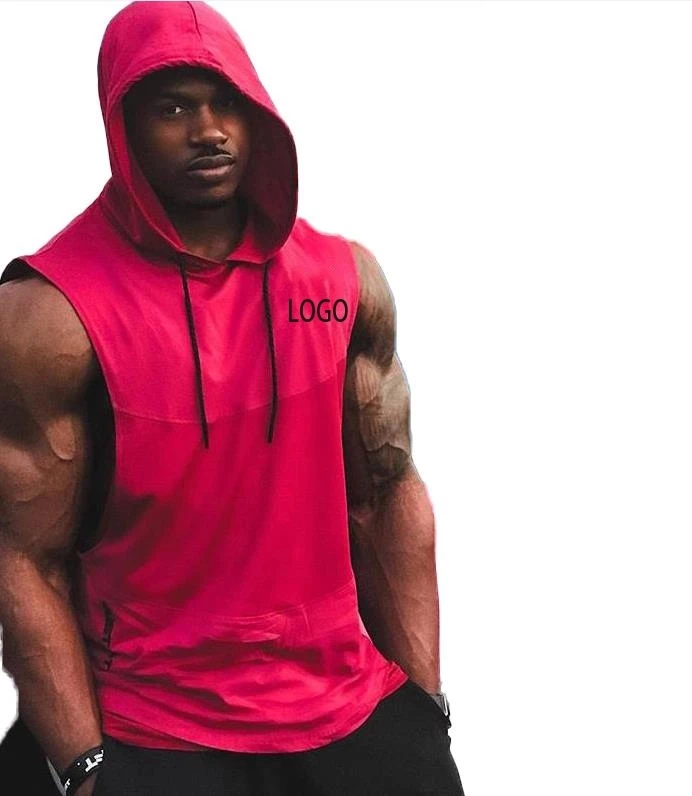 

Muscle man sports clothing cotton fitness clothing men high quality clothing 2020 Bodybuilding Gyms Tank Top Men's Slim Hooded, Customized color