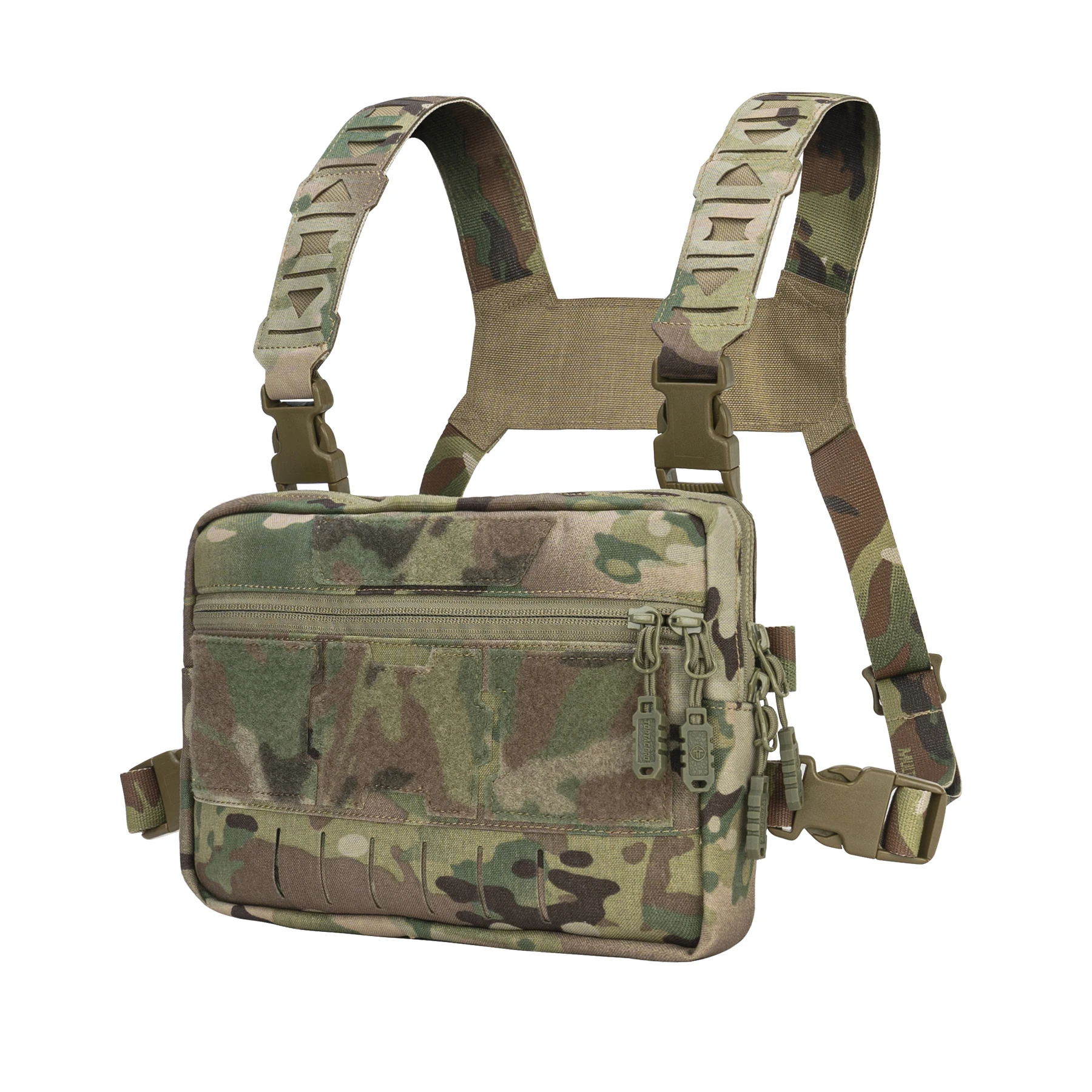

TOPTACPRO 500D Cordura Nylon Multicam Tactical Chest Pack Recon Kit Bag Multi-Function Tool Pouch Molle Vest Pouch