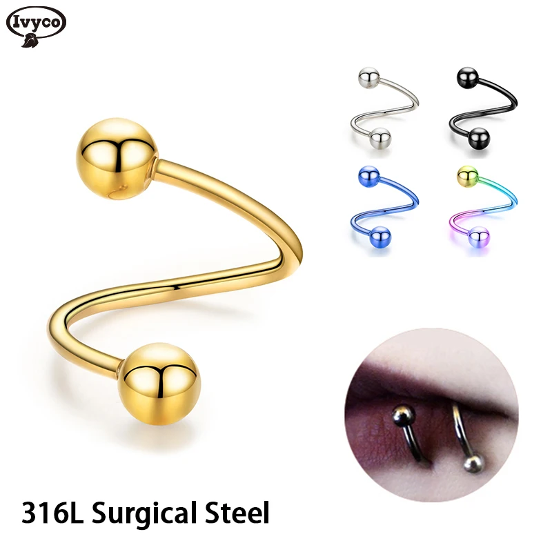 

Hypoallergenic 361L Surgical steel titanium napkin rings piercings in the nose S shape jewelry piercing jewelry