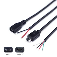 

Micro USB male/female to open cable USB 2 core charging cable