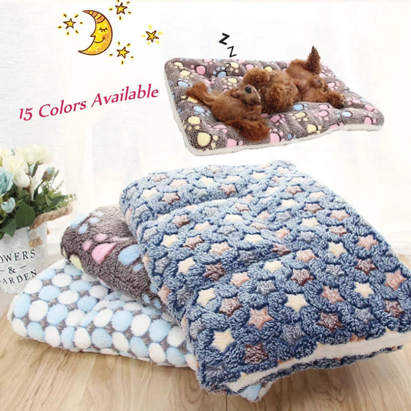 

Soft Flannel Thickened Pet Fleece Pad Pet Blanket Bed Mat For Puppy Dog Cat Sofa Cushion Home Rug Winter Warm Sleeping Cover