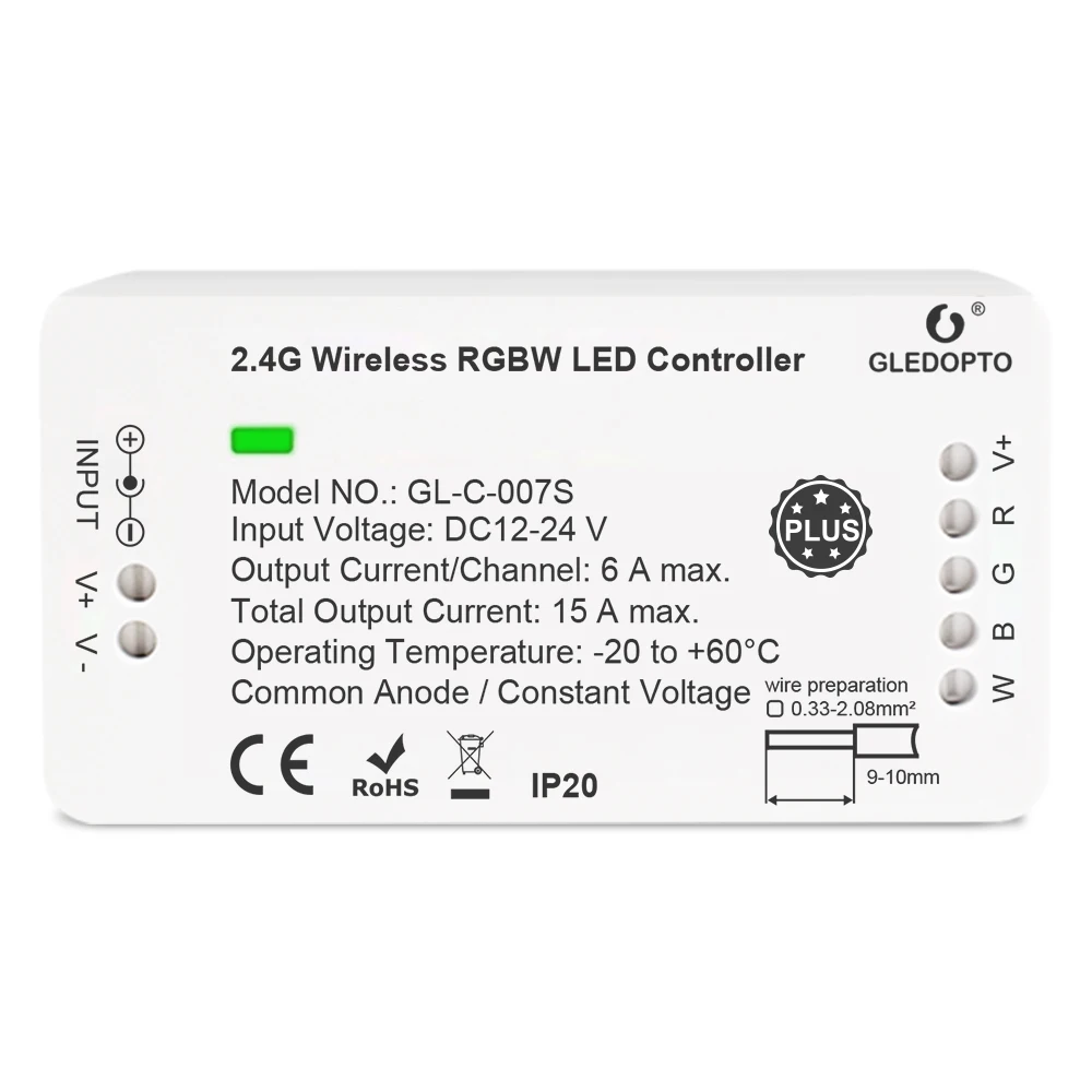 GLEDOPTO DC12-24V ZigBee light link ZLL Led Controller 2.4G PLUS DIMMER RGBW RGB+CCT Zigbee LED controller