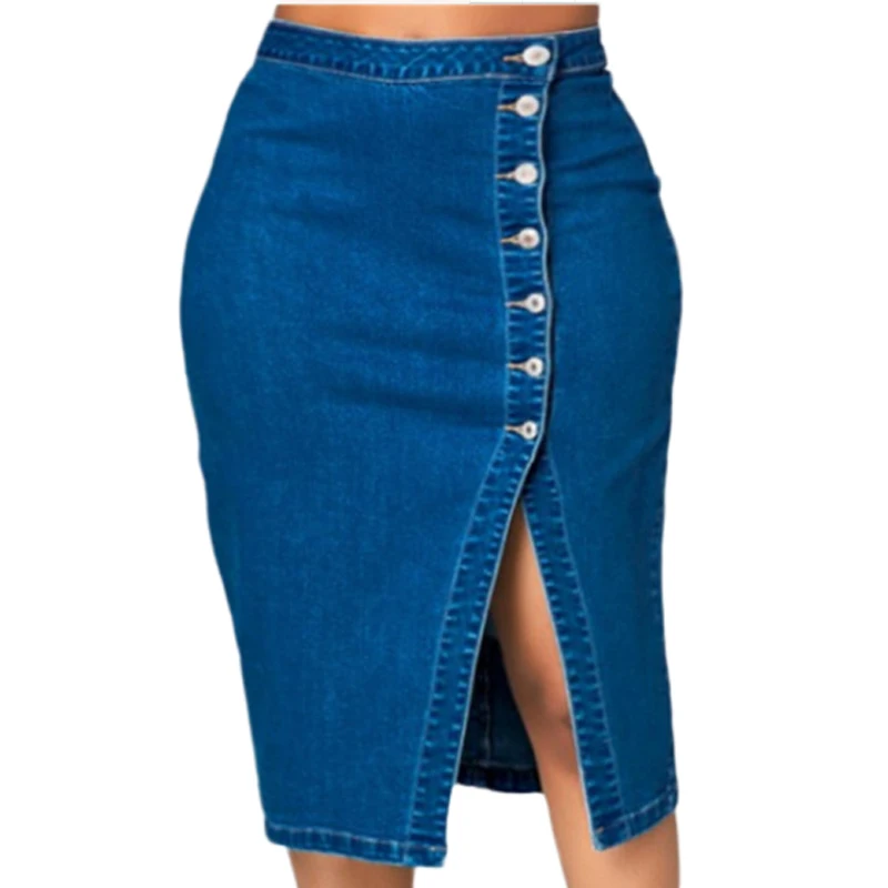 

OEM Fashion hot selling jean skirts woman denim skirt for women faldas largas long jean skirts made in guangzhou