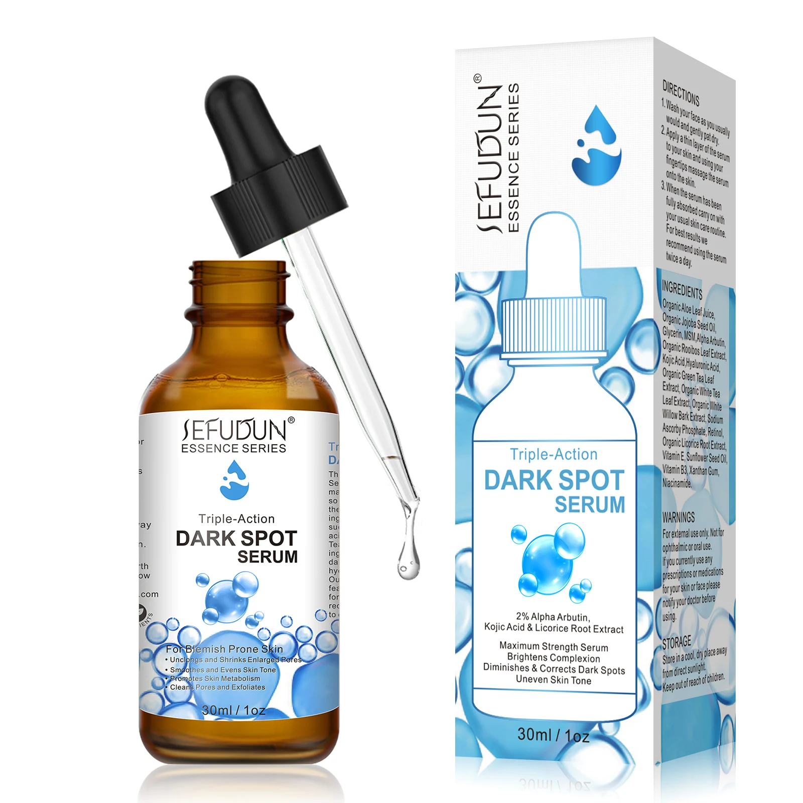 

SEFUDUN skin care 30ml moisturizing remove body sunburn marks reduce vitamin A E skin face whitening dark spots serum