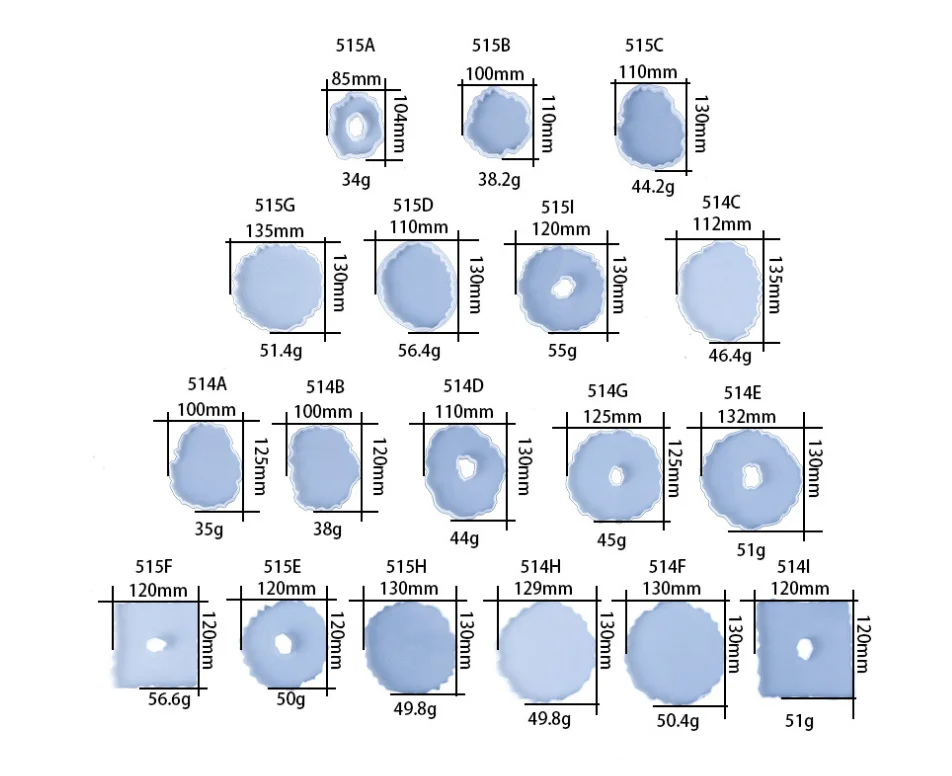 

Silicon Coaster Molds Geode for Resin Casting 18 PCS Irregular Coaster Molds for DIY Crafts Cups Mats Bowl Mats Home Decor, White