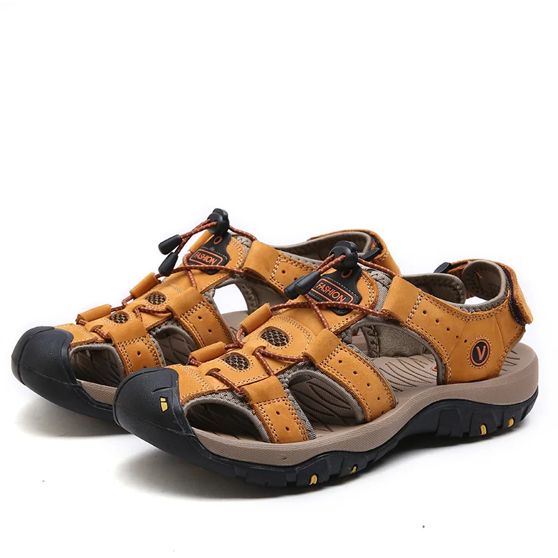 

2021 new design men's sandal outdoor men's leather sandal sports casual men's beach sandal shoes with good quality, Customized color