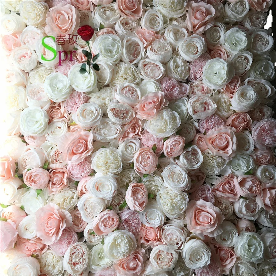 

SPR flower wall mat flower backdrop panel wedding occasion silk rose flower wall mat backdrop, Pink