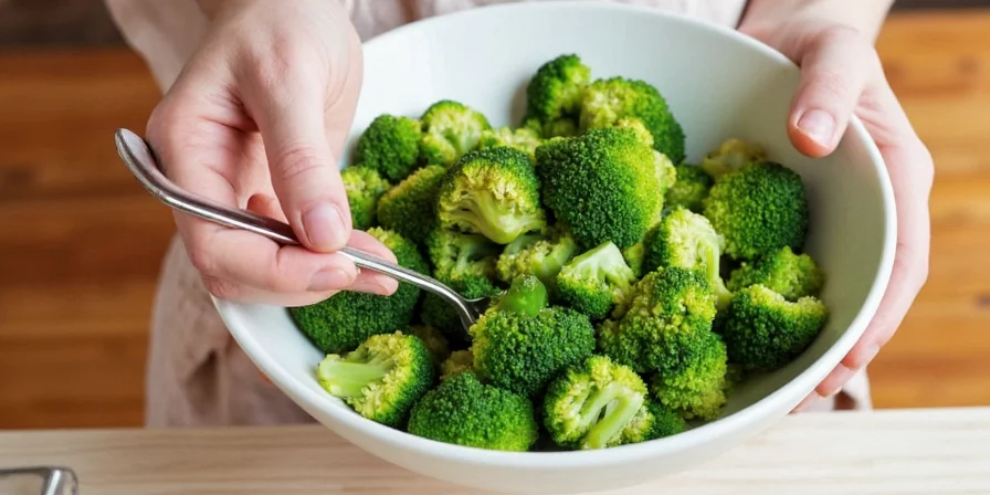 Side-by-side comparison of dry rub broccoli and wet marinated broccoli