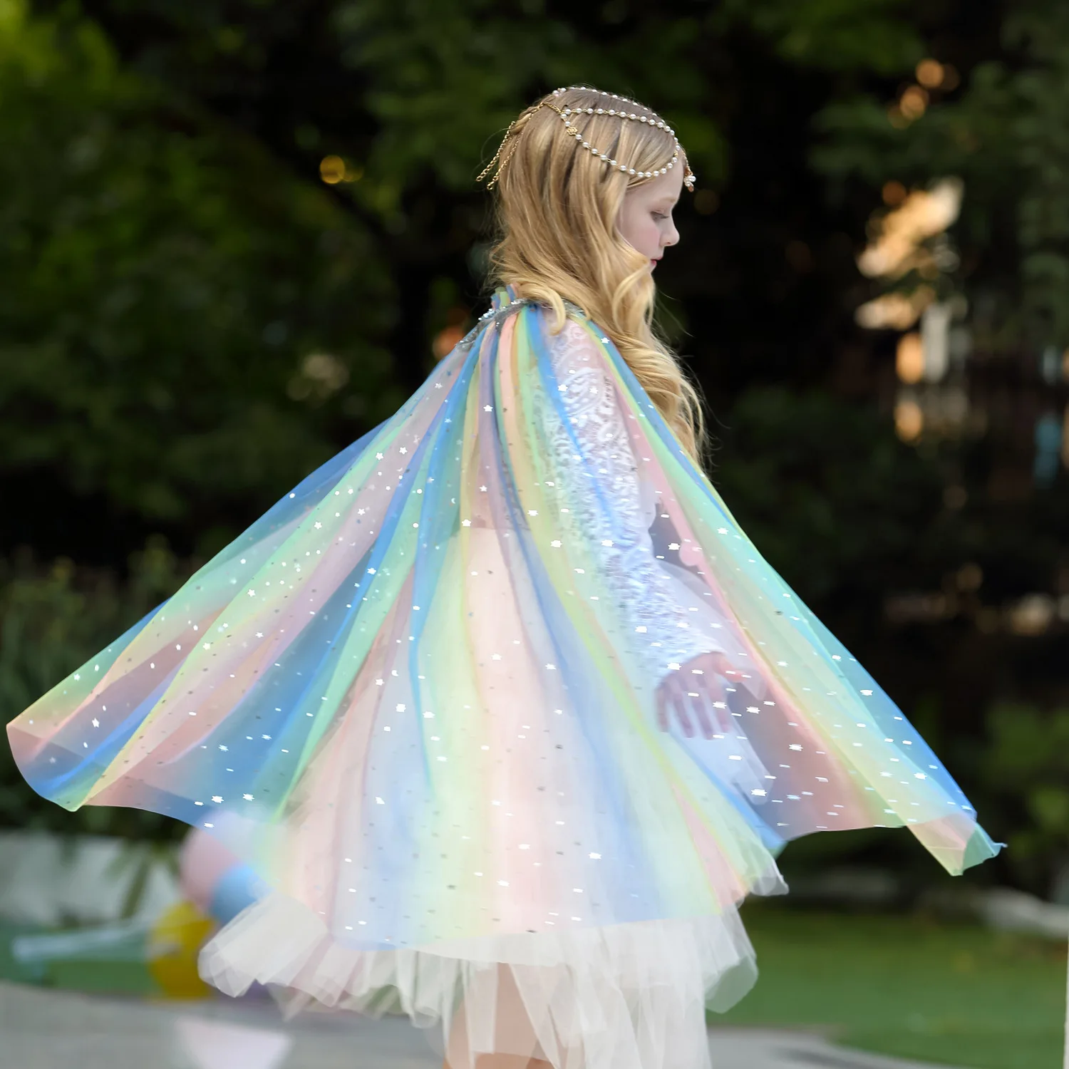 

Baby girl sequined cloak for Princess Pary dress Kids Holiday cosplay cape