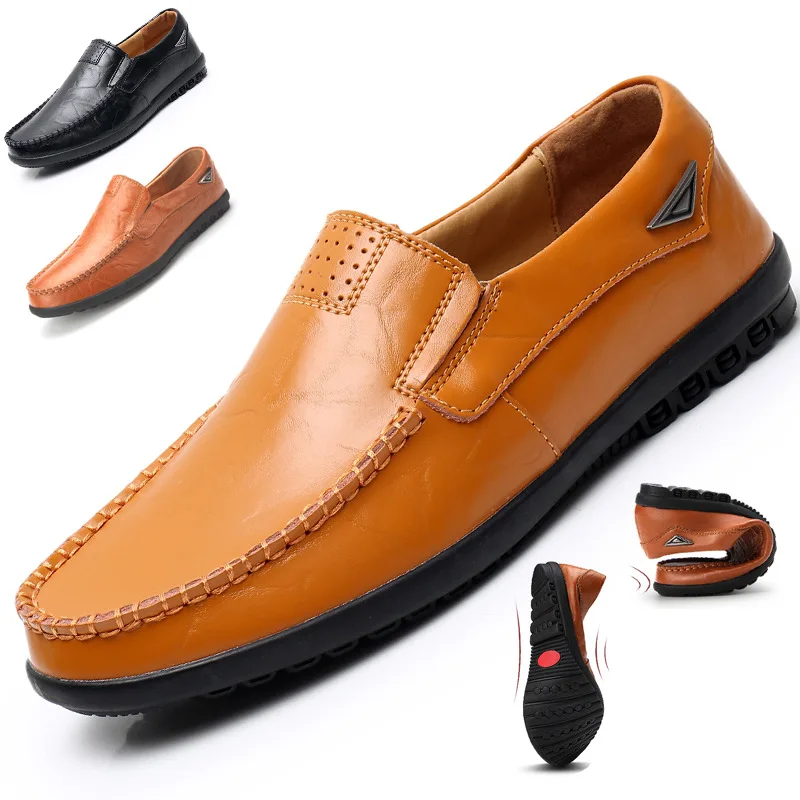 

mens dress shoes Casual Shoes Luxury Brand 2021 Mens Loafers Moccasins Breathable Slip on Black Driving leather safety shoes