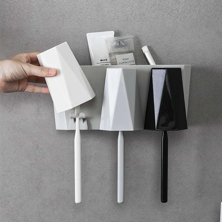 

toothbrush holder Wall-mounted toilet bathroom storage rack punch-free rack