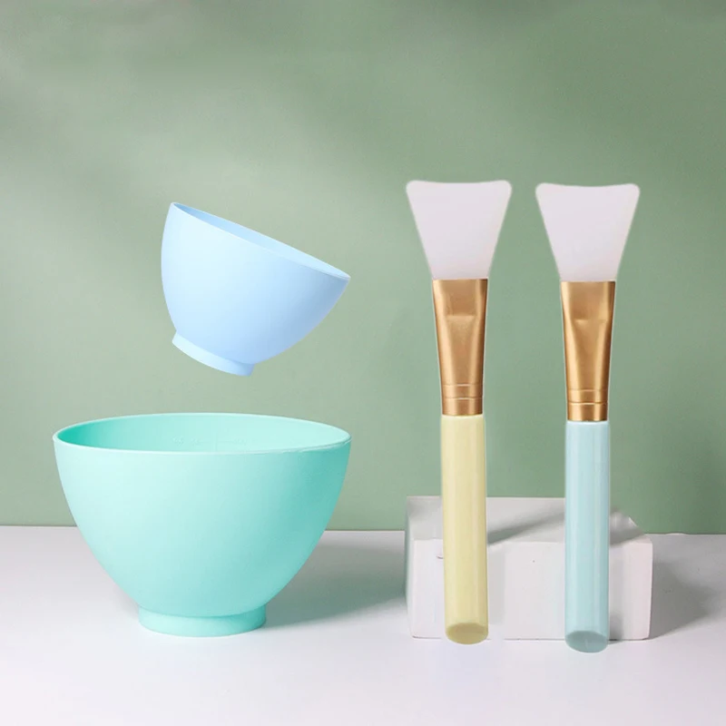 

Cosmetic Silicone Facial Mask Bowl Set Mask Brush DIY Mixing Bowl